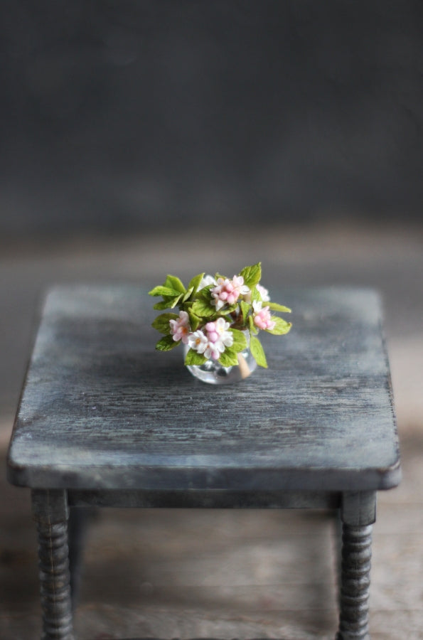 *                   Apple blossom in a glass vase 1:12