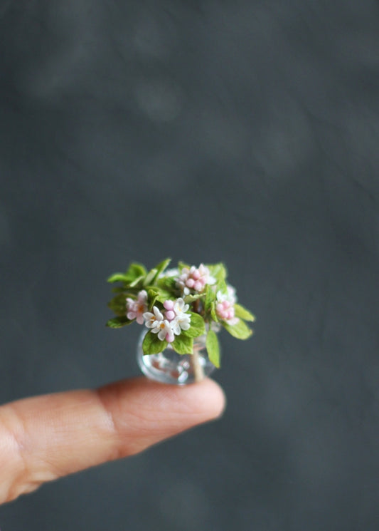 *                   Apple blossom in a glass vase 1:12