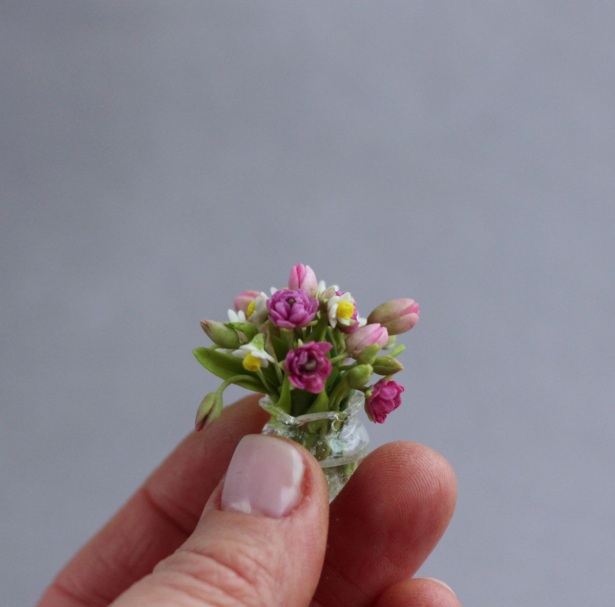 Spring bouquet in a glass vase