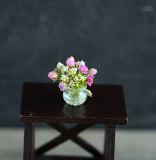 Spring bouquet in a glass vase