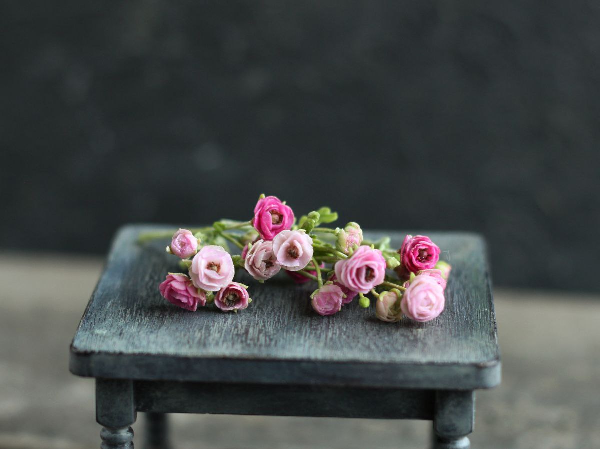 Bouquet of ranunculus. Miniature 1:12