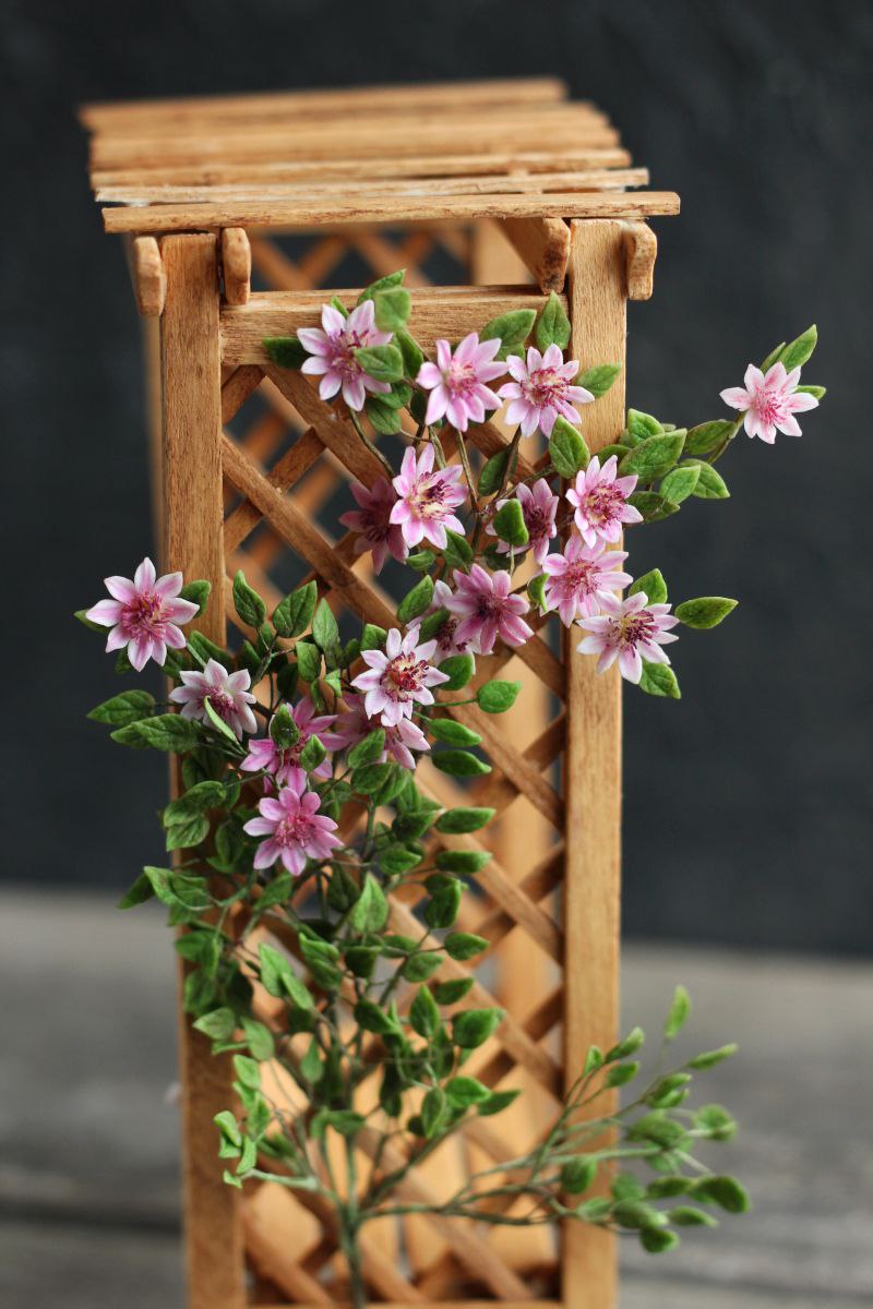 Clematis Pink Beauty. Miniature 1:12