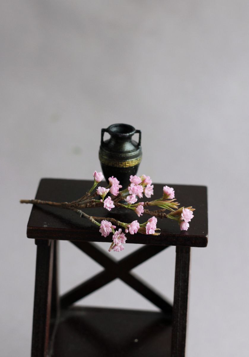 Branch of plum blossom in a pitcher. Miniature 1:12