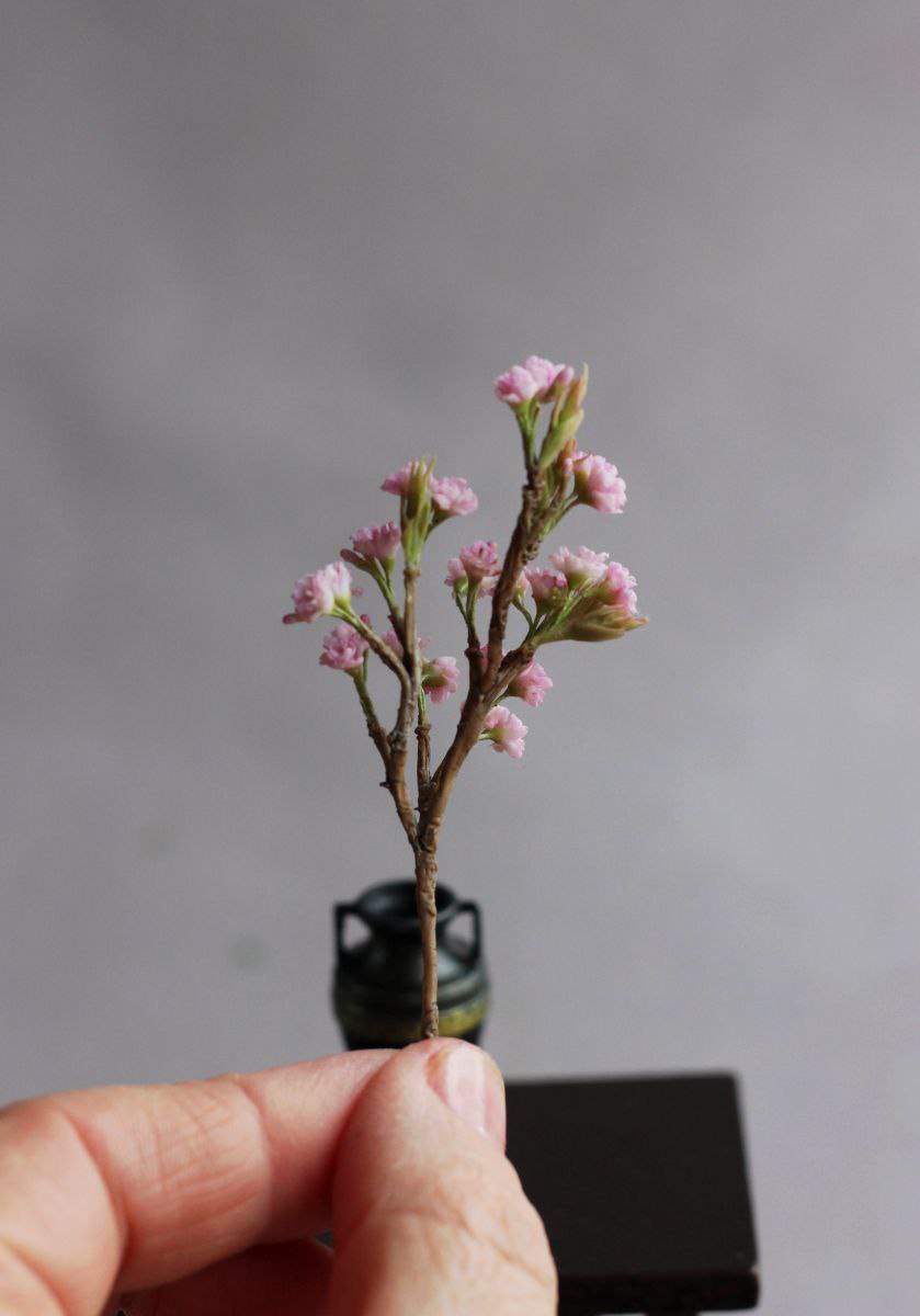 Branch of plum blossom in a pitcher. Miniature 1:12