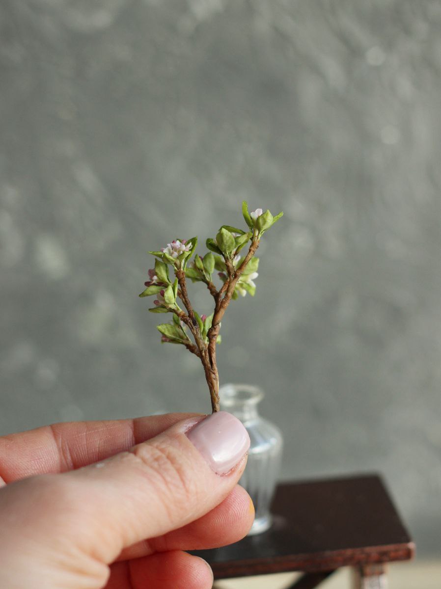 Branch of a blossoming apple tree. Miniature 1:12