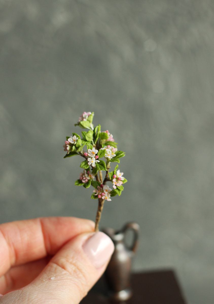 Branch of a blossoming apple tree. Miniature 1:12