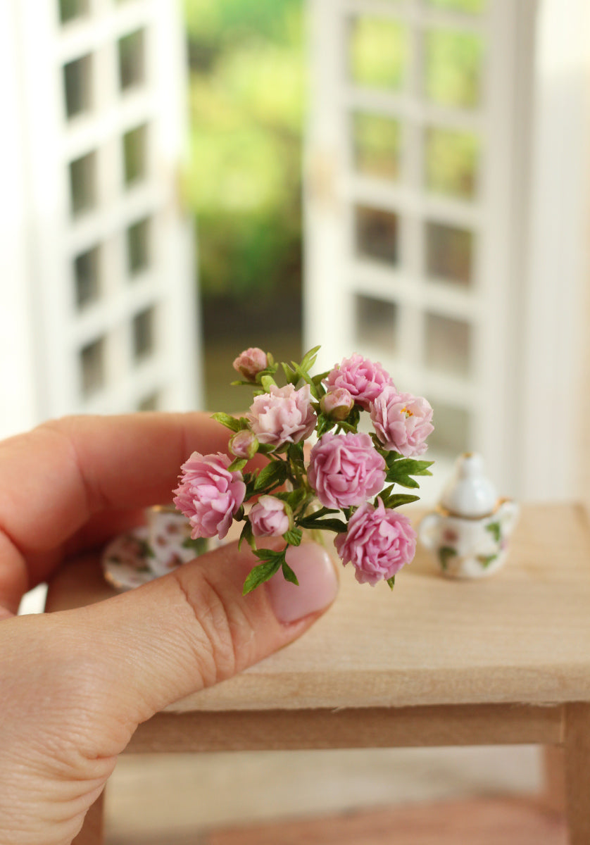 Bouquet of pink peonies. Miniature 1:12