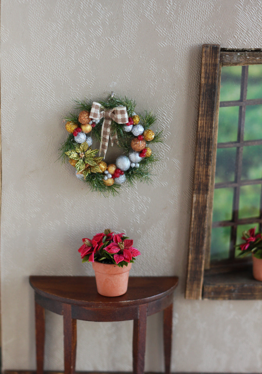 Christmas wreath for dollhouse 1:12