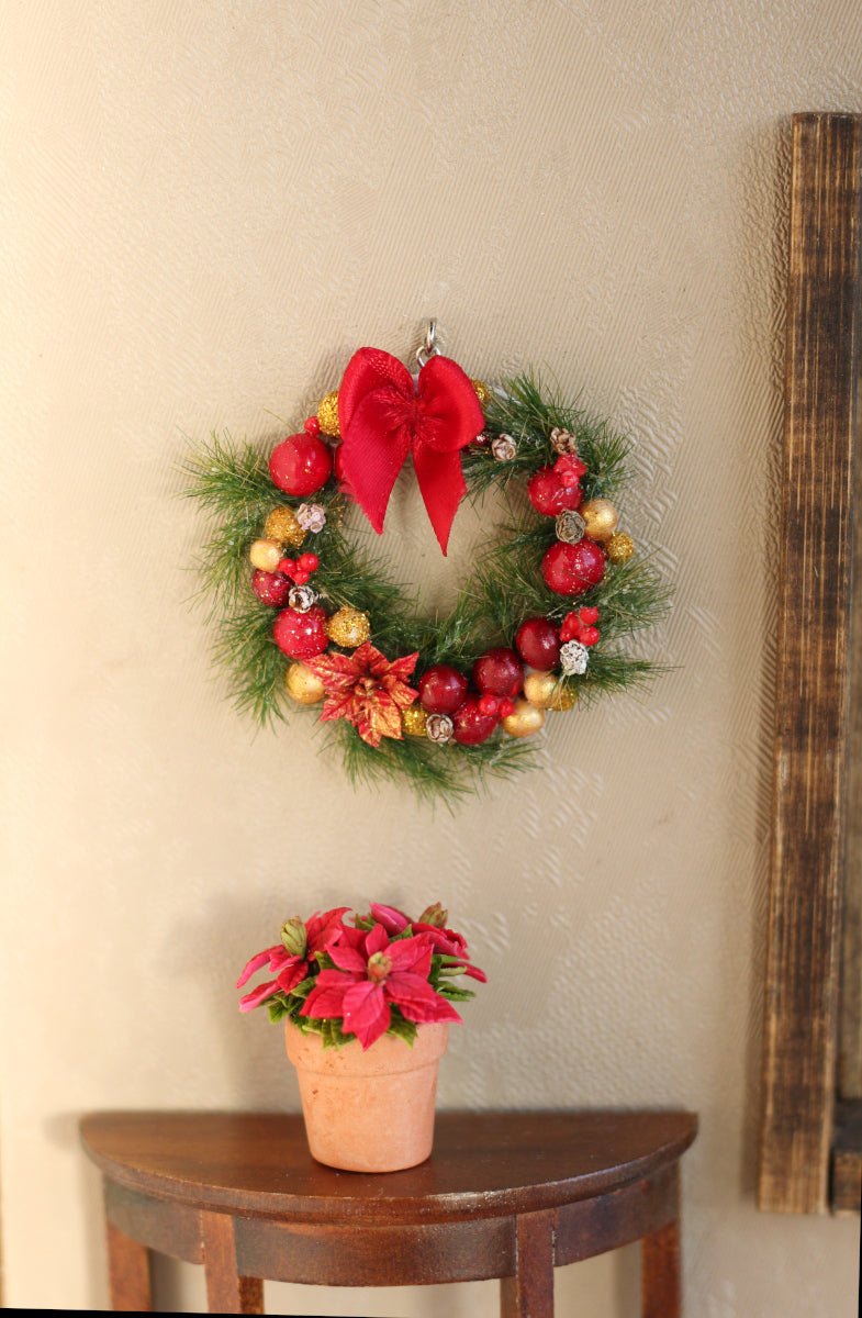 Christmas wreath for dollhouse 1:12