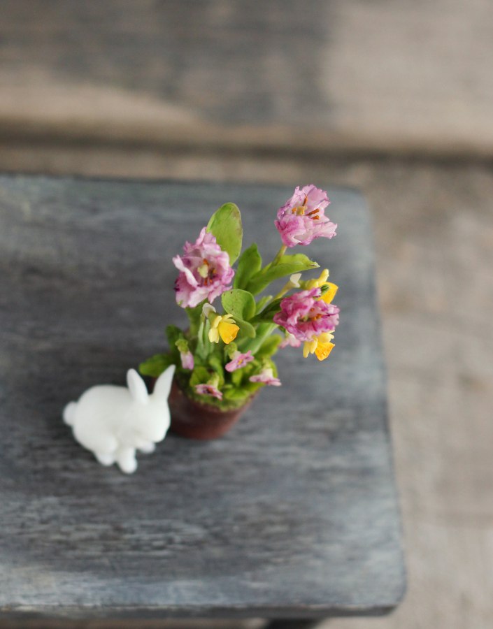 Spring composition with Easter bunny