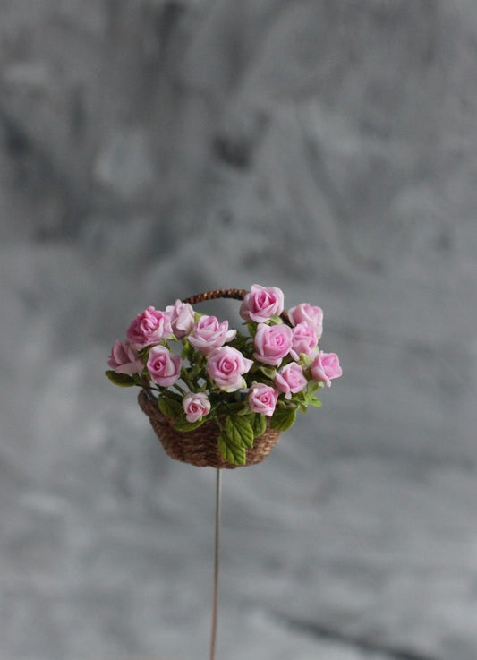 *                                Brooch basket with miniature flowers